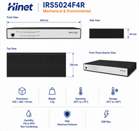 Switch Ethernet industriel Gigabit 24 ports L3 géré avec 4x10G SFP+ Uplink, montable en rack, conforme EN50155, 12-57VDC pour le secteur ferroviaire