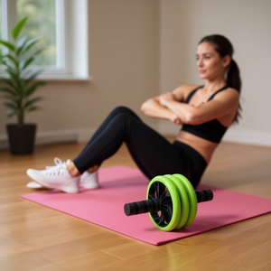 Roues d'entraînement abdominales vertes à trois roues de 16 cm pour les exercices abdominaux - Product Image 2