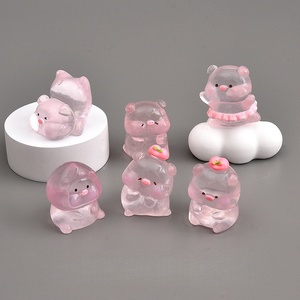 Diseño Popular - Adornos Decorativos Pequeños para Coche, Cerdito Transparente Luminoso Rosa, Charms Personalizados para Carcasas de Teléfono - Product Image 2