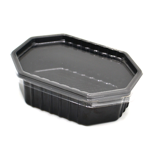 Nguồn Nhà Máy Hộp Đựng Thực Phẩm Nhựa PET Màu Đen Tùy Chỉnh 250Ml Có Nắp Đậy - Product Image 4