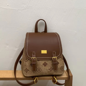 Wholesale Custom High Quality Large Capacity PU <b>Leather</b> Zipper Portable Fashion Unisex <b>Small</b> Vintage Student School <b>Backpack</b> - Product Image 3