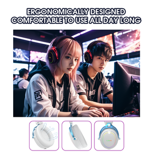 LDON R5 Leather Metal Over-Ear <strong>Wireless</strong> for 6.0 Gaming <strong>Headset</strong> 7.1 Surround Sound <strong>Mic</strong> IP65 Waterproof for PC Mobile Phone - Product Image 6