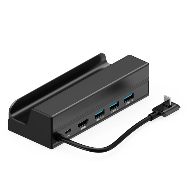 6 in 1 Type-C Docking Station for Steam Deck with 4K 60Hz PD 100W USB 3.0 for 2.0 Aluminum Alloy in Stock 6 Port Usb c Hub