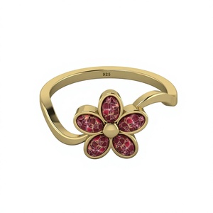 Bague de mariage Mobius large en argent sterling 925 véritable, sertie d'un rubis rose et d'un cuivre, monture ovale, bijoux personnalisés pour fête, best-seller - Product Image 1