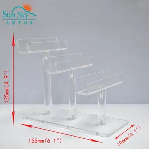 Expositor Sunyu de vidro acrílico Sun 3 Piso Ideias para novos produtos Expositor de vidro personalizado