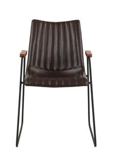 <span class=keywords><strong>Fauteuil</strong></span> en <span class=keywords><strong>cuir</strong></span> PU <span class=keywords><strong>marron</strong></span> <span class=keywords><strong>foncé</strong></span> de style vintage avec cadre en fer pulvérisé noir pour bureau et salon - Product Image 2