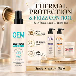 Private Label Smooth Repair Hair Care Set Keratin Shampoo Conditioner Hair Mask Leave In <b>Spray</b> for Damaged Dry Frizzy Hair - Product Image 5
