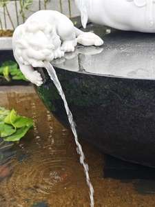 विशाल आउटडोर उद्यान सफेद संगमरमर की पत्थर ध्यान देने वाली बुद्ध प्रतिमा जल का फव्वारा आउटडोर - Product Image 6