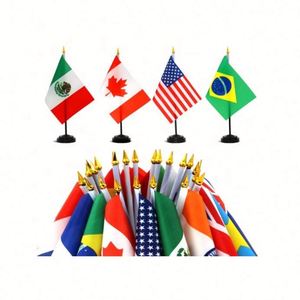 2023 New <b>Low</b> Price Full Color National Custom Printed Logo Meeting Office <b>Table</b> Desk Flag With Stand - Product Image 4