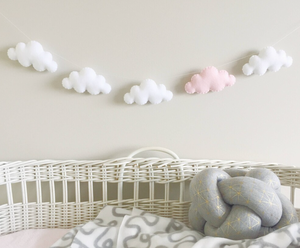 Felt Cloud Garland Party Banner Cloud <strong>Nursery</strong> Decor Baby Shower <strong>Bunting</strong> - Product Image 6