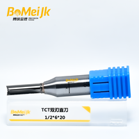BoMeiJK Fraise droite personnalisable TCT à 2 dents, hélice 45°, HRC65, OEM ODM pour le travail du bois
