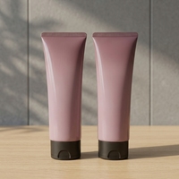 Tube cosmétique 300 ml en plastique, tube souple avec bouchon à clapet 50 mm, gris-violet, impression de logo personnalisée, pour lotion corporelle, crème, shampoing, fabrication en usine