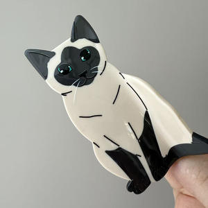 Pince à cheveux chaton créative, design animal mignon, en alliage et acétate, 8-9 cm, pour femmes, idéale pour les soirées. - Product Image 6