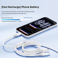 Câble de charge rapide USB-A en silicone 3 en 1 Type-C pour appareils Android, charge universelle pour smartphones et tablettes
