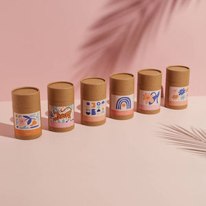 Boîtes d'emballage personnalisées biodégradables de qualité alimentaire pour huiles essentielles et parfums, tubes en papier, cylindre noir avec estampage à chaud doré - Product Image 5