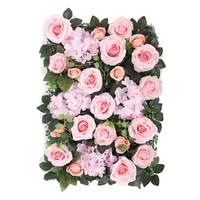 Extérieur mobile mur de fleurs artificielles décoration de mariage toile de fond en soie rose et hortensia panneaux tuiles pour la maison de mariage