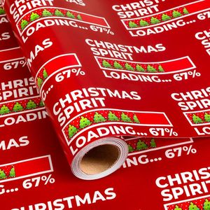 Papel de Regalo con Diseño Navideño, Estilo Moderno, 67% de Motivos Navideños, Color Rojo con Diseño de Árboles, Papel Artístico para Envolver Regalos y Manualidades - Product Image 1