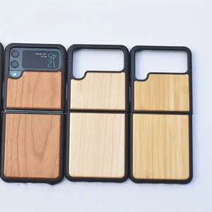 Unique Real Wood bamboo tpu pc cover case for samsung z flip 4 5g