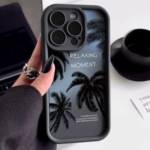 Coque de téléphone à motif de cocotier individuel pour iPhone 16 15 <span class=keywords><strong>Pro</strong></span> <span class=keywords><strong>Max</strong></span> <span class=keywords><strong>14</strong></span> 13 12 11, couleur bonbon, givrée, antichoc, coque arrière - Product Image 5