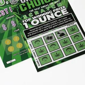 Papier Lotto schein angepasst Rubbel karte Rubbel karten drucken