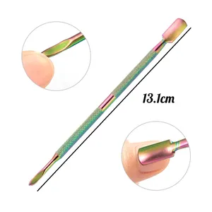 Kit de manucure professionnel 4 pièces en acier inoxydable : coupe-ongles, ciseaux, pinces, repousse-cuticules et dissolvant de vernis - Product Image 5