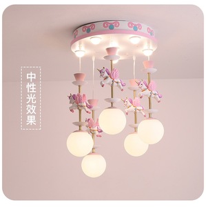 Lampadario Creativo AB per Cameretta Bambina, Unicorno e Cavallo, Lampada a Sospensione Principessa per Bambini - Product Image 4