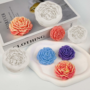 Peony Flower Silicone <b>Mold</b> in Large Medium Small Sizes for Home Decoration for Diy <b>Candle</b> Silicone <b>Mold</b> - Product Image 3