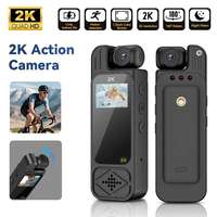Kamera Tubuh Portabel HD 2K dengan Penglihatan Malam Inframerah dan Camcorder Clip-On MicroSD untuk Rekaman, Cocok untuk Penggunaan di Saku Kecil