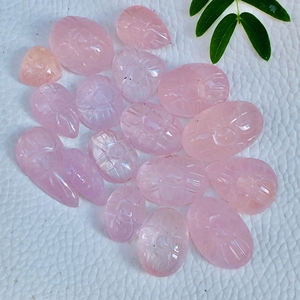 Cabujones de morganita Rosa natural, mezcla de formas talladas a mano, piedras preciosas Pastel suaves para la fabricación de joyas - Product Image 4