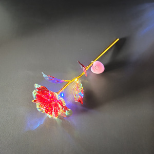 Bunga mawar LED warna-warni mawar Foil emas menyala untuk ulang tahun Natal hadiah Hari Valentine - Product Image 5