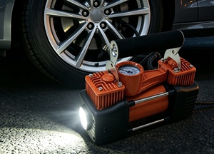 Pompe à air pour voiture <span class=keywords><strong>DLS</strong></span> à double cylindre, gonfleur de pneus, compresseur d'air pour voiture 12v avec outil de réparation de pneus, rotor en cuivre pur 150psi - Product Image 2
