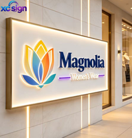 Lettres lumineuses LED personnalisées avec transformateur intégré, en acier inoxydable, à encastrer, avec façade en acrylique, pour bureaux, magasins, centres commerciaux, hôtels, KTV, bars