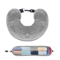 Sac à linge multifonctionnel en forme de U rembourré Oreiller de voyage en peluche douce Rangement de voyage pour les voyages d'affaires