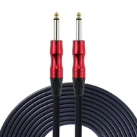 Câble Instrumental Mono TS 6,35 mm Jack pour Guitare Électrique Basse Batterie Faible Bruit Blindage Tressé Cœur OFC 3m 6m