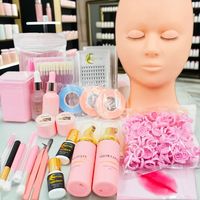 Kits de démarrage professionnels pour la formation en extension de cils et têtes de mannequin, kits DIY d'extension de cils sous marque privée