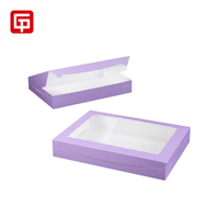 Boîte à gâteaux en carton rectangle recyclable blanche personnalisée Conteneur à cupcake boulangerie jetable fenêtre fendue pour le stockage des aliments
