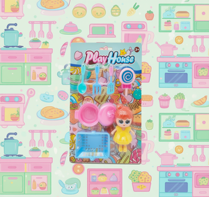 Ensemble de jouets de cuisine pour filles, jeu d'imitation en plastique avec poupée et ustensiles, 3 ans et plus - Product Image 2