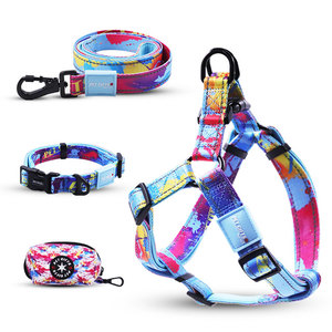 Sovan <strong>Dog</strong> Collar Leash Set Adjustable Lightweight Eco-Friendly Textile Pet Harness Fashion Comfortable No Pull Leash Small - Product Image 3