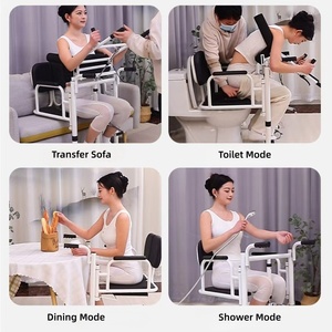 <span class=keywords><strong>Personne</strong></span> <span class=keywords><strong>âgée</strong></span> paralysée utilisant un fauteuil roulant portable multifonctionnel à tige hydraulique pour le transfert aux toilettes - Product Image 3