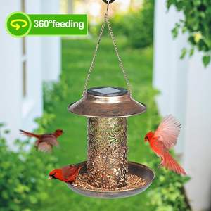 Vente en gros IP65 LED solaire mangeoire à oiseaux ornement suspendu pour décoration de jardin lumières solaires extérieures - Product Image 6