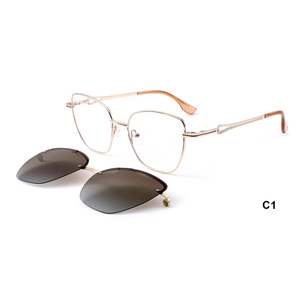 Gafas de Sol Magnéticas de Moda al por Mayor, <span class=keywords><strong>Clip</strong></span> para <span class=keywords><strong>Monturas</strong></span> de Gafas para Mujer, <span class=keywords><strong>Monturas</strong></span> Ópticas de Metal <span class=keywords><strong>con</strong></span> <span class=keywords><strong>Clip</strong></span> para Lentes de Sol - Product Image 2