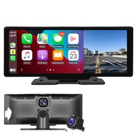 Navigateur GPS portable avec écran tactile 2K de 10,26 pouces, CarPlay sans fil, Android Auto, autoradio, stéréo de voiture, carte mondiale, 1 an