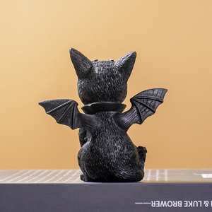 Fabricantes personalizados Halloween gato negro adorno brujas sombrero figuritas de animales de colores estatua de resina polivinílica - Product Image 5