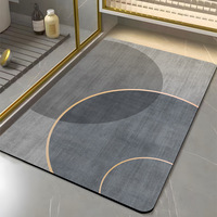 Tapis de sol de salle de bain en diatomite, séchage rapide, absorbant, antidérapant, tapis de bain géométrique, tapis de porte de douche