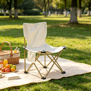 Chaise pliante portable avec logo <span class=keywords><strong>personnalisé</strong></span>, siège de camping compact en tissu Oxford, dossier avec poche latérale pour le plein air, la plage et la randonnée - Product Image 1