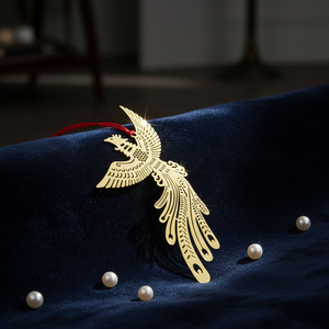 ที่คั่นหนังสือโลหะทองเหลืองสลักลายมังกรและนกฟีนิกซ์แบบกำหนดเอง - Product Image 2