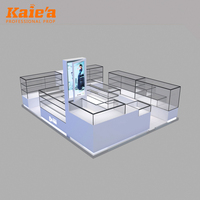 Vitrine de présentation en aluminium et verre de luxe pour téléphones portables, bijoux, cigarettes, montres, avec éclairage LED