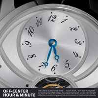 Montres automatiques à cadran décalé avec logo personnalisé OEM ODM, boîtier en acier inoxydable, montre de luxe à la mode pour hommes