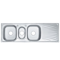 Longstar Multi-Spüle mit Platte Küche Waschbecken Geschirrs püler Edelstahl Doppel waschbecken mit Entkopplung Kühl platte Reinigungs pool