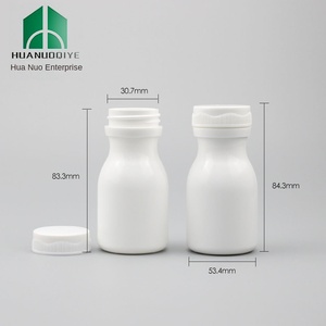 60 120 180ml respetuoso con el medio ambiente HDPE calcio tableta/cápsula botella Bola de bolos en forma de medicina infusión con sello de bomba blanco - Product Image 2